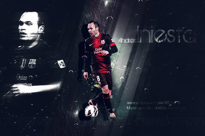 Andrés Iniesta FC Barcelona Dark Art