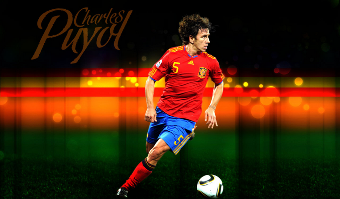 Carles Puyol playing for Spain national football team