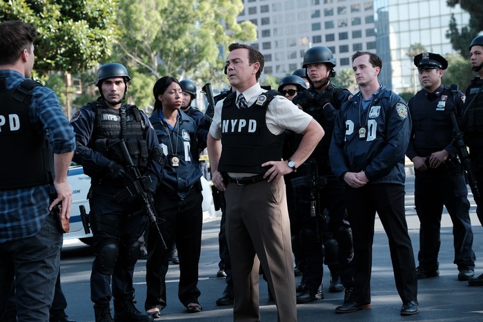 Joe Lo Truglio as Charles Boyle with NYPD officers