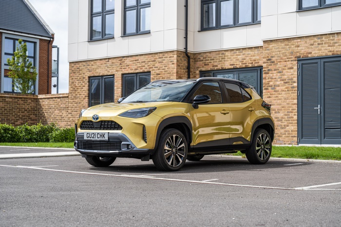 Golden Toyota Yaris Cross Hybrid SUV
