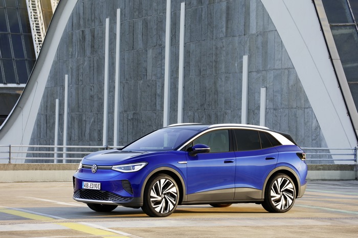 Blue Volkswagen ID.4 Pro Electric Car