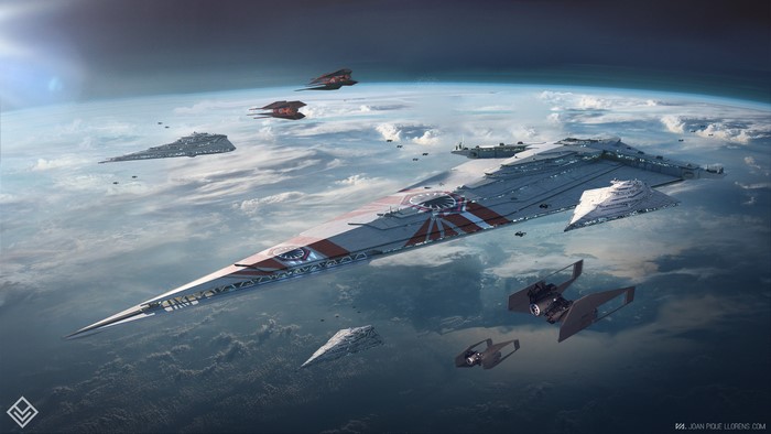 First Order SSD and fleet orbiting a planet