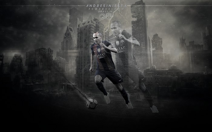 Andrés Iniesta FC Barcelona: Ghostly Dribble in Ruined City