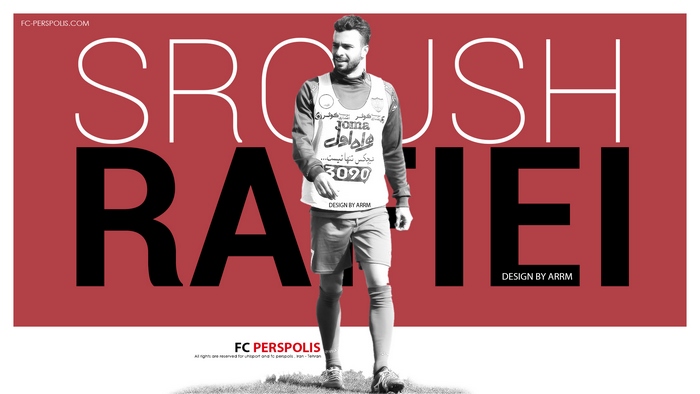 Soroush Rafiei in Persepolis F.C. graphic with name text
