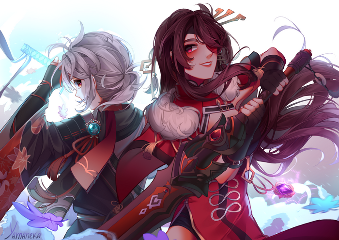 Genshin Impact's Kazuha and Beidou