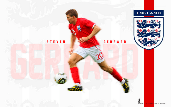 Steven Gerrard playing for England National Football Team