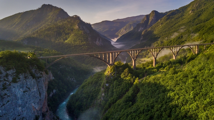 Đurđevića Tara Bridge over Tara River Canyon, Montenegro