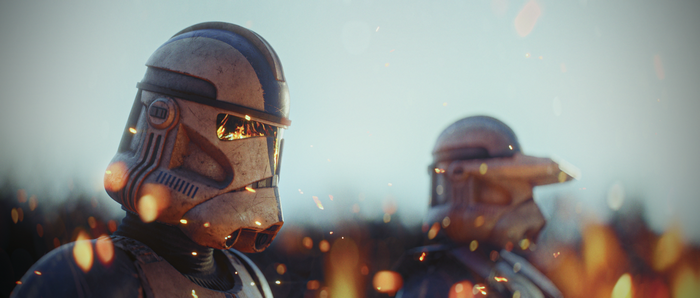 501st Clone Troopers in fiery battle