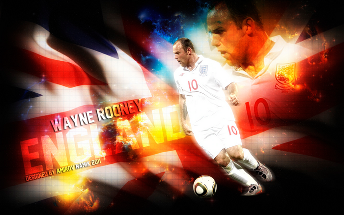 Wayne Rooney England National Team Football Art