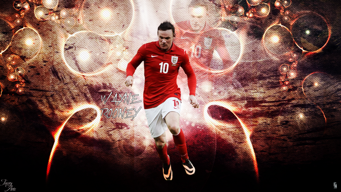 Wayne Rooney England Footballer Dynamic Glowing Art