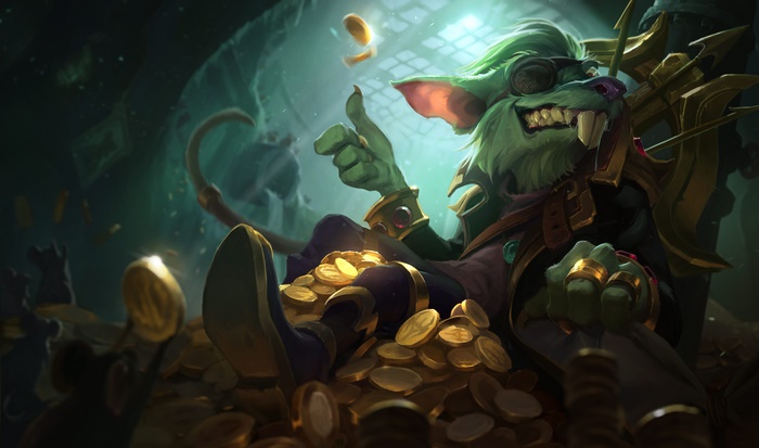 Twitch (League Of Legends) enjoying his treasure