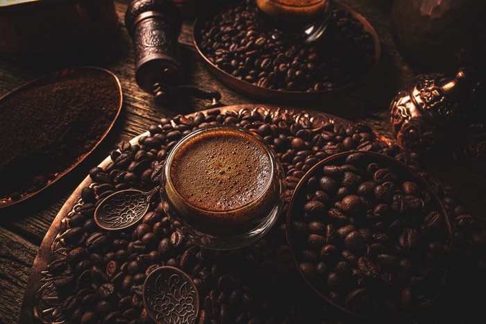 Dark Roasted Coffee Beans and Espresso