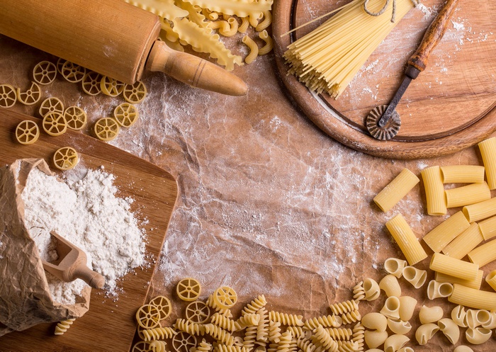 Rustic Still Life with Pasta and Flour