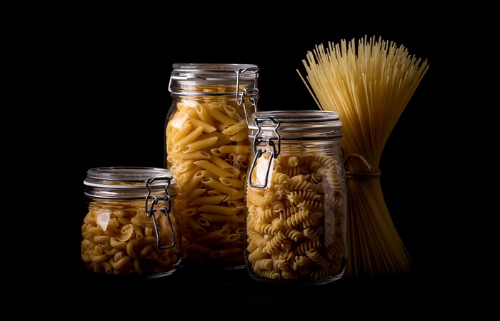 Pasta Still Life with Jars and Spaghetti