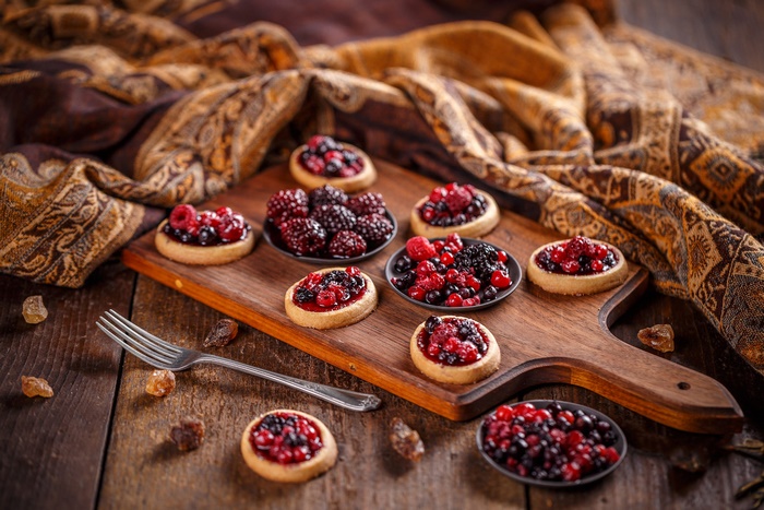 Fresh Berry Tartlets and Mixed Berries Dessert