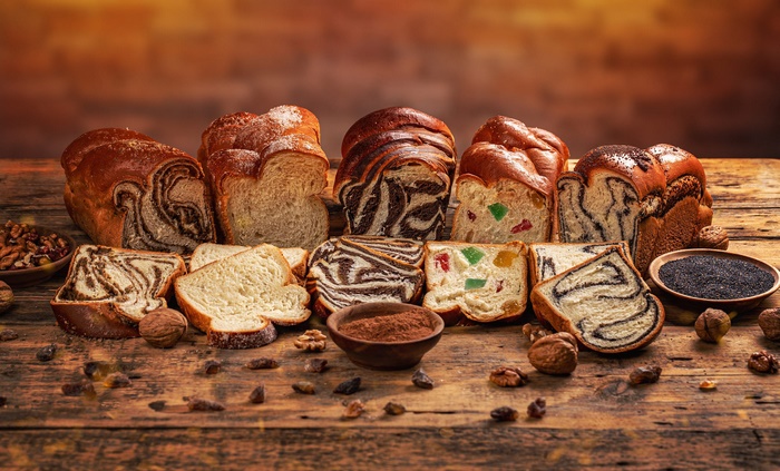 Sweet Bread Still Life with Baking Ingredients