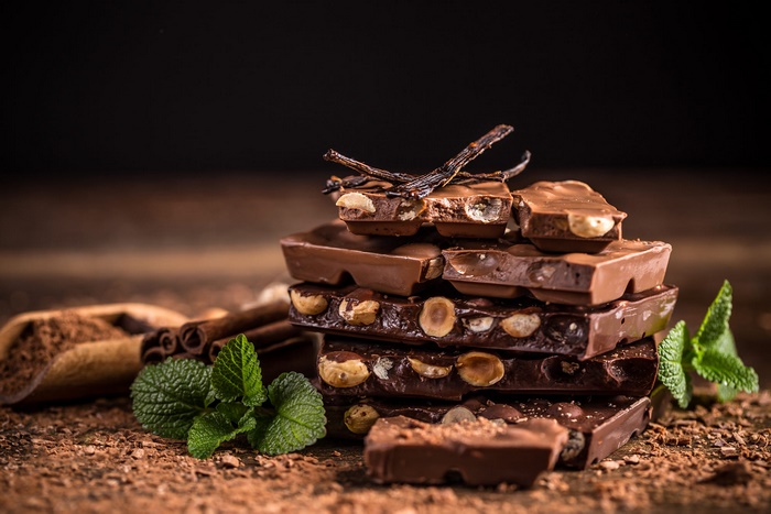 Delicious Chocolate Stack with Hazelnuts and Vanilla