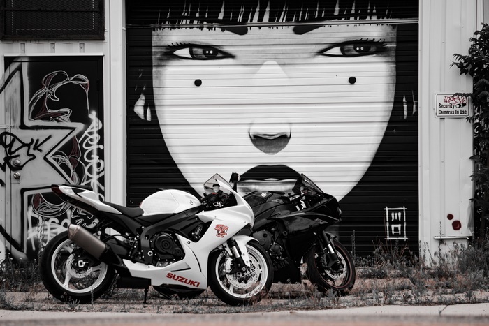 Suzuki and Yamaha Motorcycles by Urban Mural