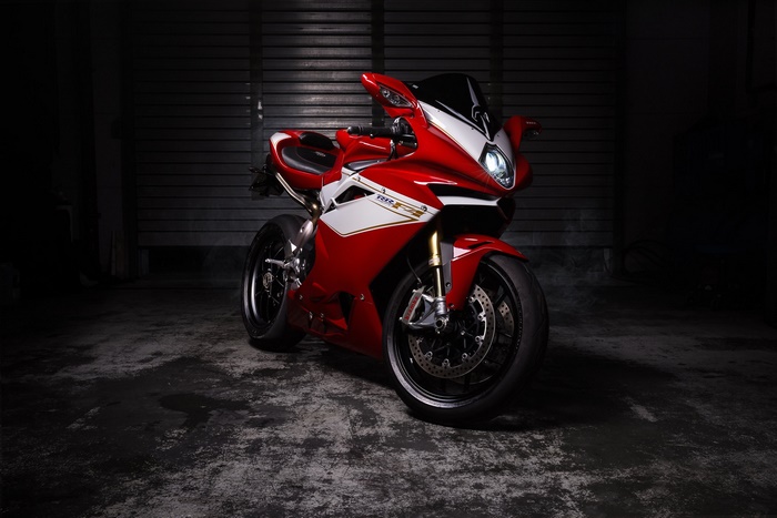 Red and White MV Agusta F4 Motorcycle