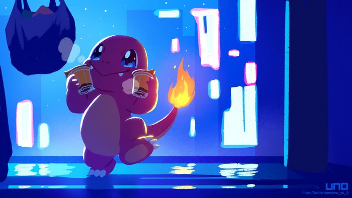 Charmander's late-night noodle run