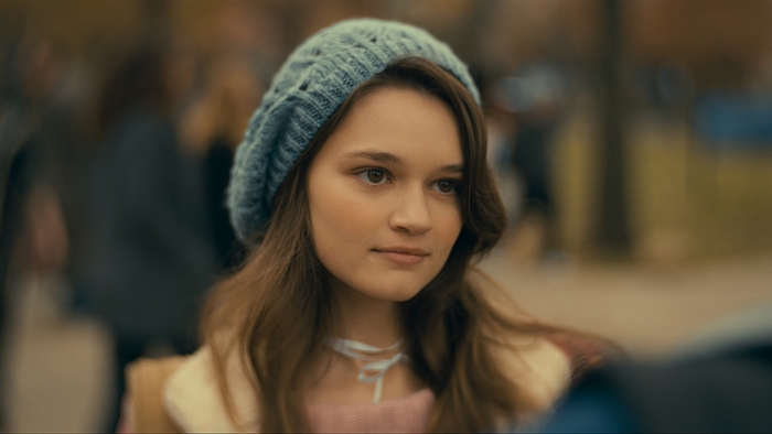 Ciara Bravo in Cherry wearing a blue beanie