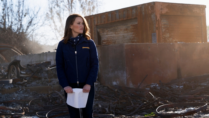 Reese Witherspoon surveys disaster site in The Morning Show