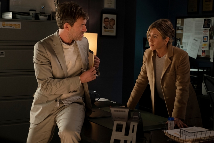 Jennifer Aniston and Mark Duplass on The Morning Show