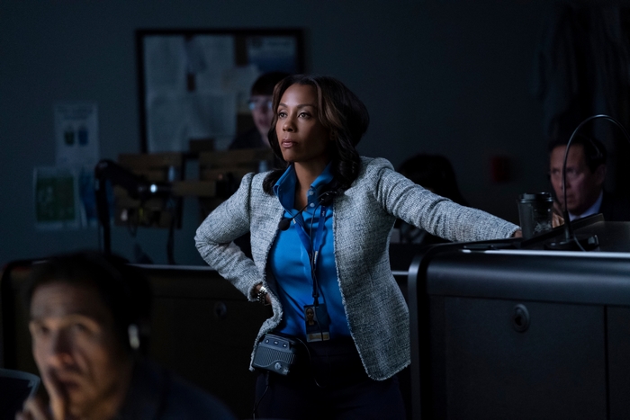 Karen Pittman focused in The Morning Show control room