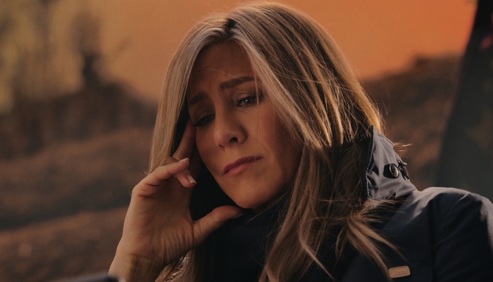Jennifer Aniston looking distressed in The Morning Show