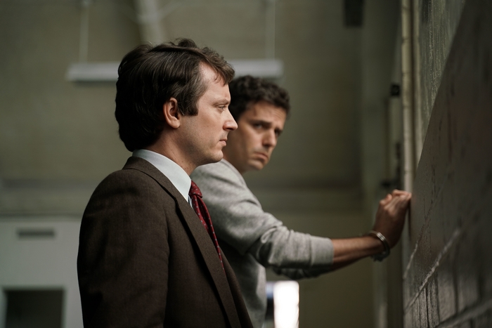 Elijah Wood and Luke Kirby in No Man Of God