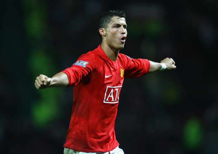 Cristiano Ronaldo celebrating for Manchester United F.C.