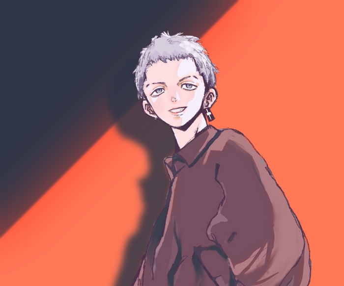 Smiling Takashi Mitsuya from Tokyo Revengers