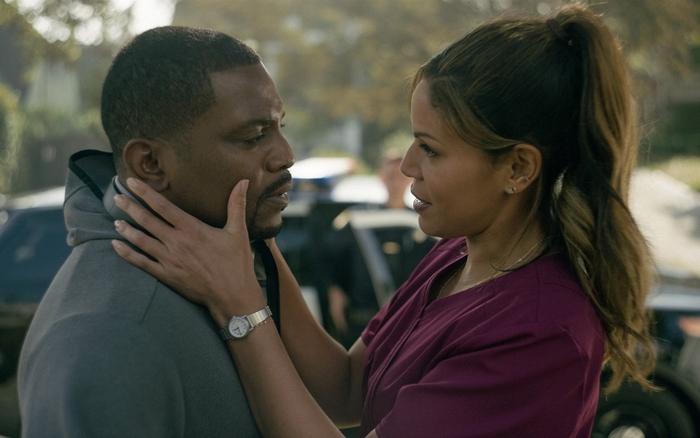 Merle Dandridge comforts Mekhi Phifer in Truth Be Told