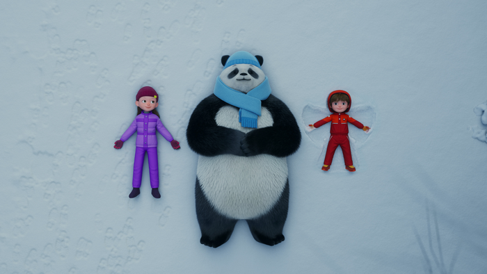 Stillwater, Addy, and Karl in the snow