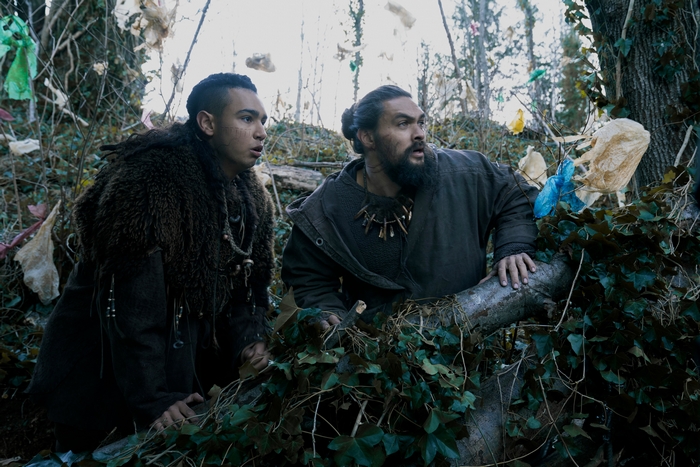 Jason Momoa and Archie Madekwe surprised in See