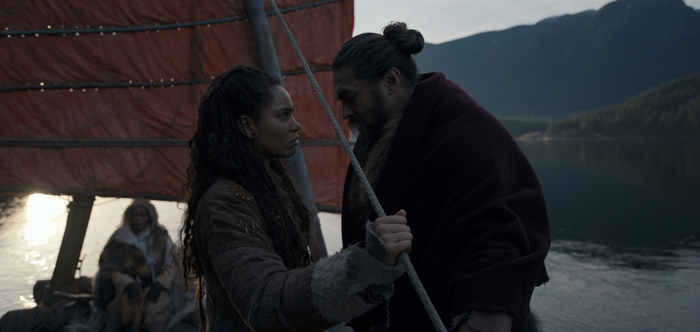Jason Momoa and Nesta Cooper on a boat