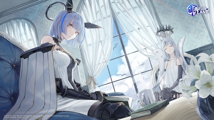 Azur Lane Gascogne and Champagne's peaceful tea time