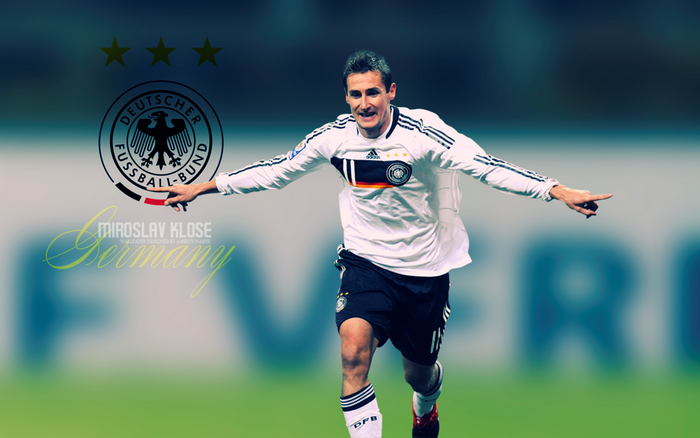 Miroslav Klose celebrating for Germany