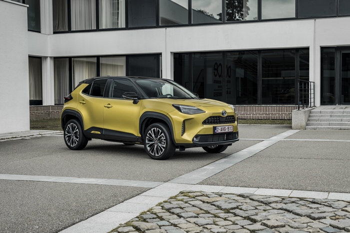 Elegant Yellow Toyota Yaris Cross Hybrid SUV