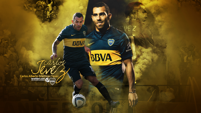 Carlos Tevez Boca Juniors football player golden smoke