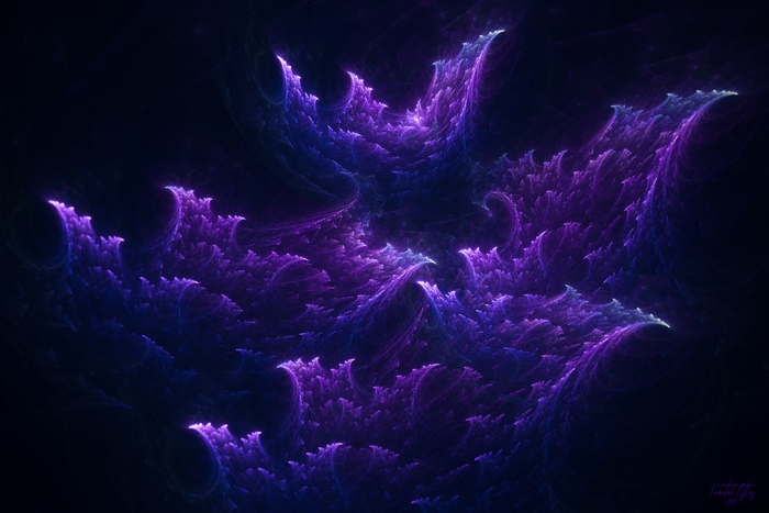 Abstract glowing purple and blue rapids