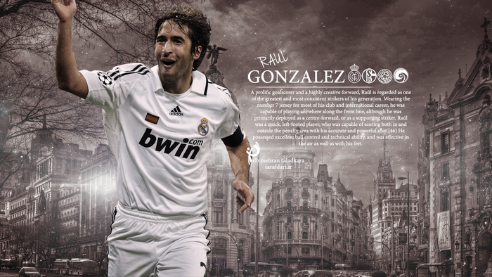 Raúl González Blanco Celebrating in Real Madrid Jersey