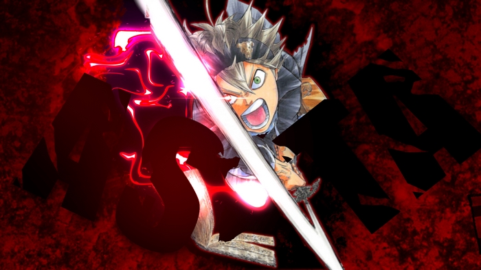 Asta Black Clover with Anti-Magic Sword and Red Aura