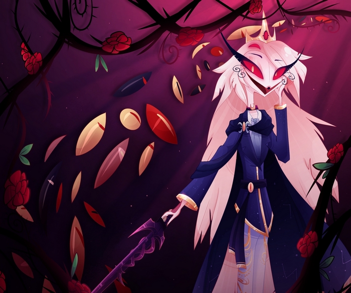 Helluva Boss Stella with Sword and Floating Eyes
