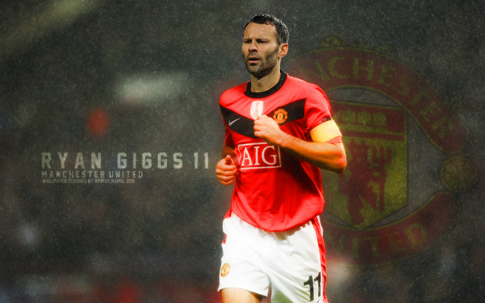 Ryan Giggs Manchester United Footballer in Rain