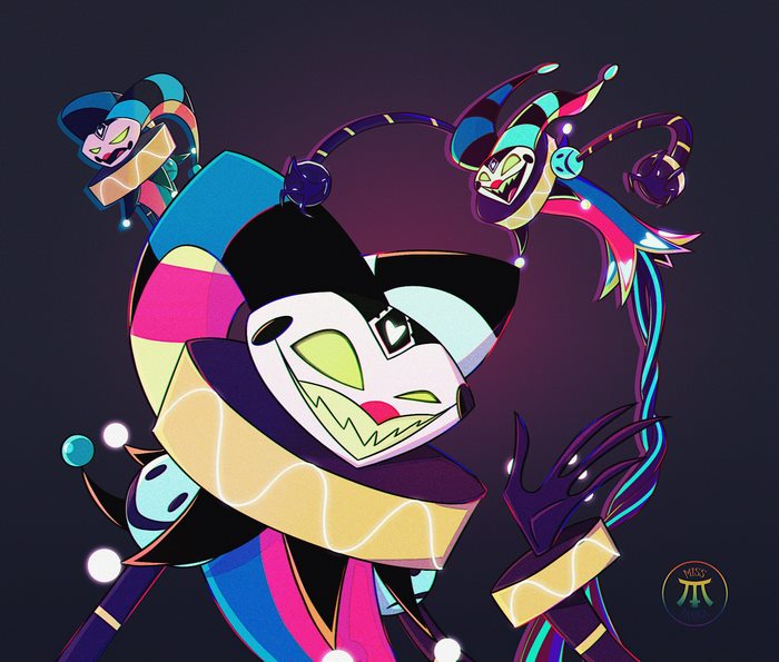 Helluva Boss Robo Fizz Jester Trio Neon Glow