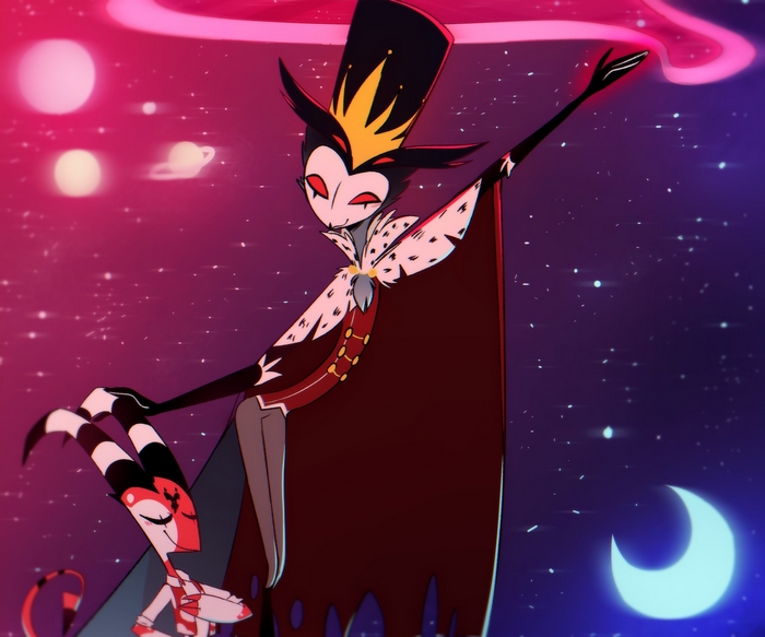 Helluva Boss Stolas and Blitzo cosmic magic
