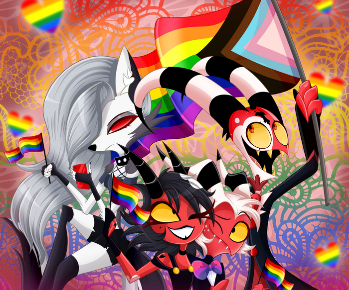 Helluva Boss Characters Celebrating Pride