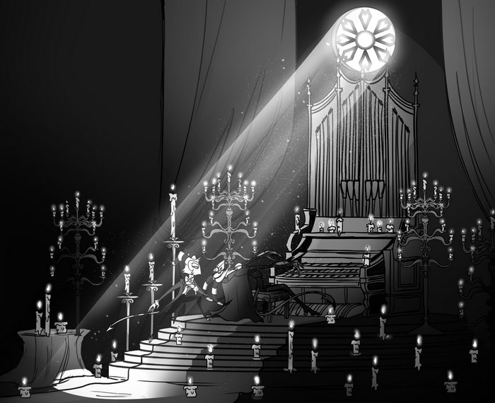 Blitzo and Moxxie's candlelit organ performance