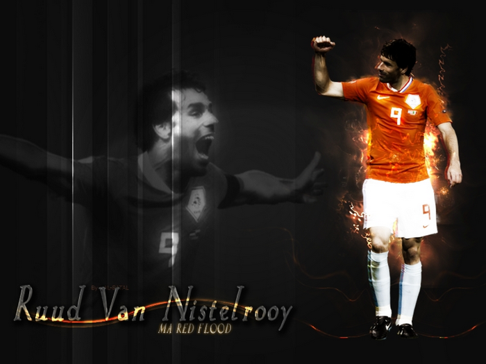 Ruud Van Nistelrooy Netherlands Footballer Fiery Celebration Art